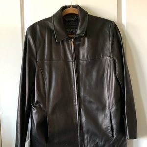 Black Leather Jacket with removable Lining